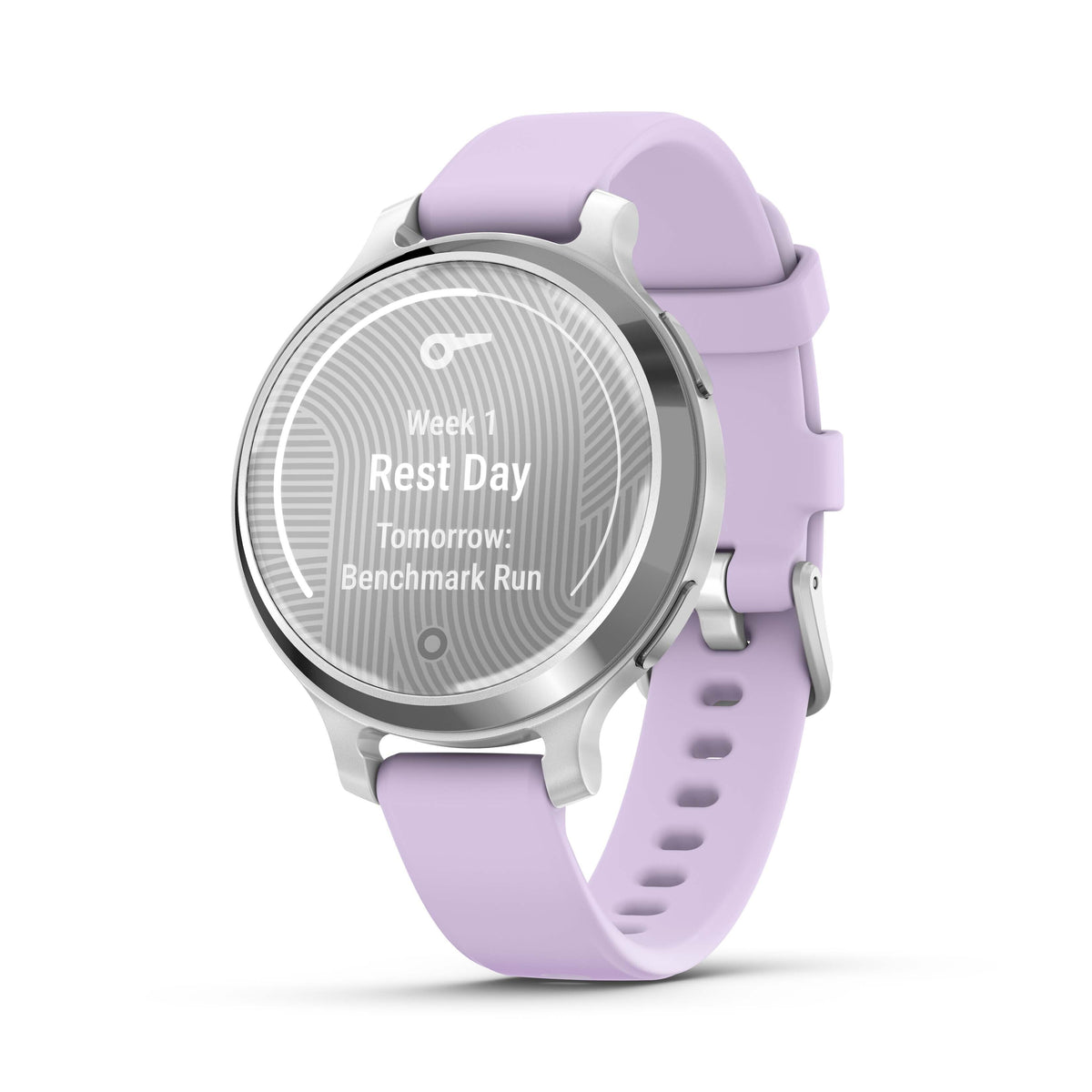 Garmin Lily 2 Active GPS Smartwatch (Silver, Purple Jasmine Silicone Band)