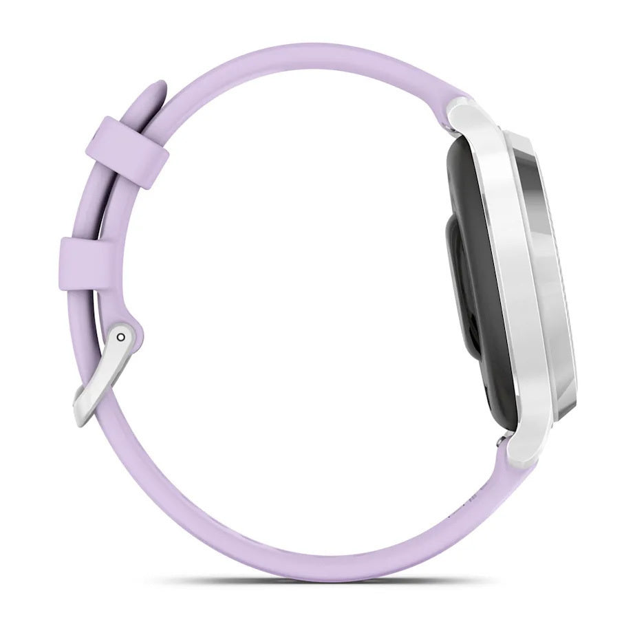 Garmin Lily 2 Active GPS Smartwatch (Silver, Purple Jasmine Silicone Band)