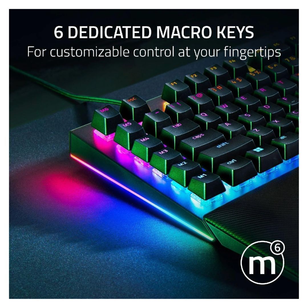 Razer BlackWidow V4 Green Switch RZ03-04690200 Gaming Keyboard with 104 Keys (Black, Refurbished)