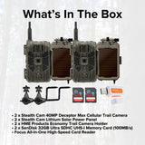 Stealth Cam 40MP Deceptor Max Cellular Trail Camera with 0.4-Second Trigger Speed (2-Pack) Bundle