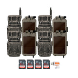 Stealth Cam Revolver 36MP 360-Degree Cellular Trail Camera (4-Pack) with Solar Power Panel Bundle