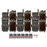 Stealth Cam Revolver 36MP 360-Degree Cellular Trail Camera (6-Pack) with Solar Power Panel Bundle