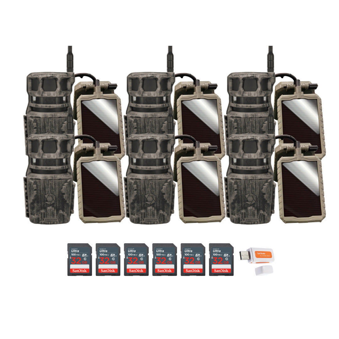 Stealth Cam Revolver 36MP 360-Degree Cellular Trail Camera with 1/4-Inch Mount (6-Pack) Bundle