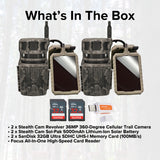 Stealth Cam Revolver 36MP 360-Degree Cellular Trail Camera with 1/4-Inch Mount (2-Pack) Bundle