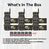 Stealth Cam Revolver 36MP 360-Degree Cellular Trail Camera with 1/4-Inch Mount (6-Pack) Bundle