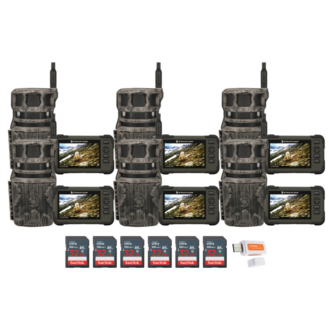 Stealth Cam Revolver 36MP 360-Degree Cellular Trail Camera with 1/4-Inch Mount (6-Pack) Bundle