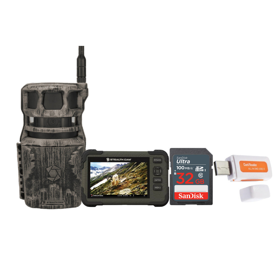 Stealth Cam Revolver 36MP 360-Degree Cellular Trail Camera with 1/4-Inch Threaded Mount Bundle