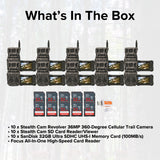 Stealth Cam Revolver 36MP 360-Degree Cellular Trail Camera with 1/4-Inch Mount (10-Pack) Bundle