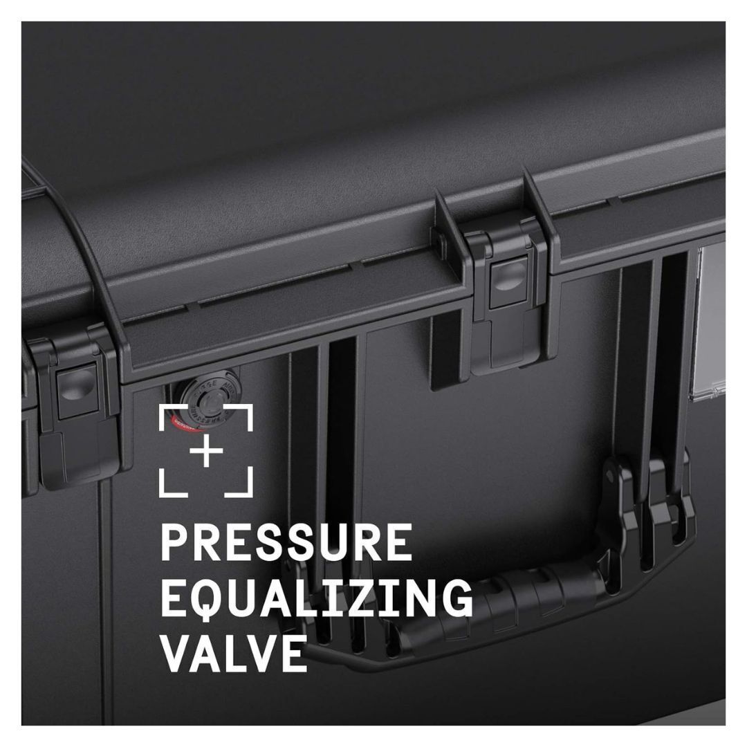 Pelican 1637 Air Case with Divider Insert, Integrated Wheels, and Press and Pull Latches (Black)
