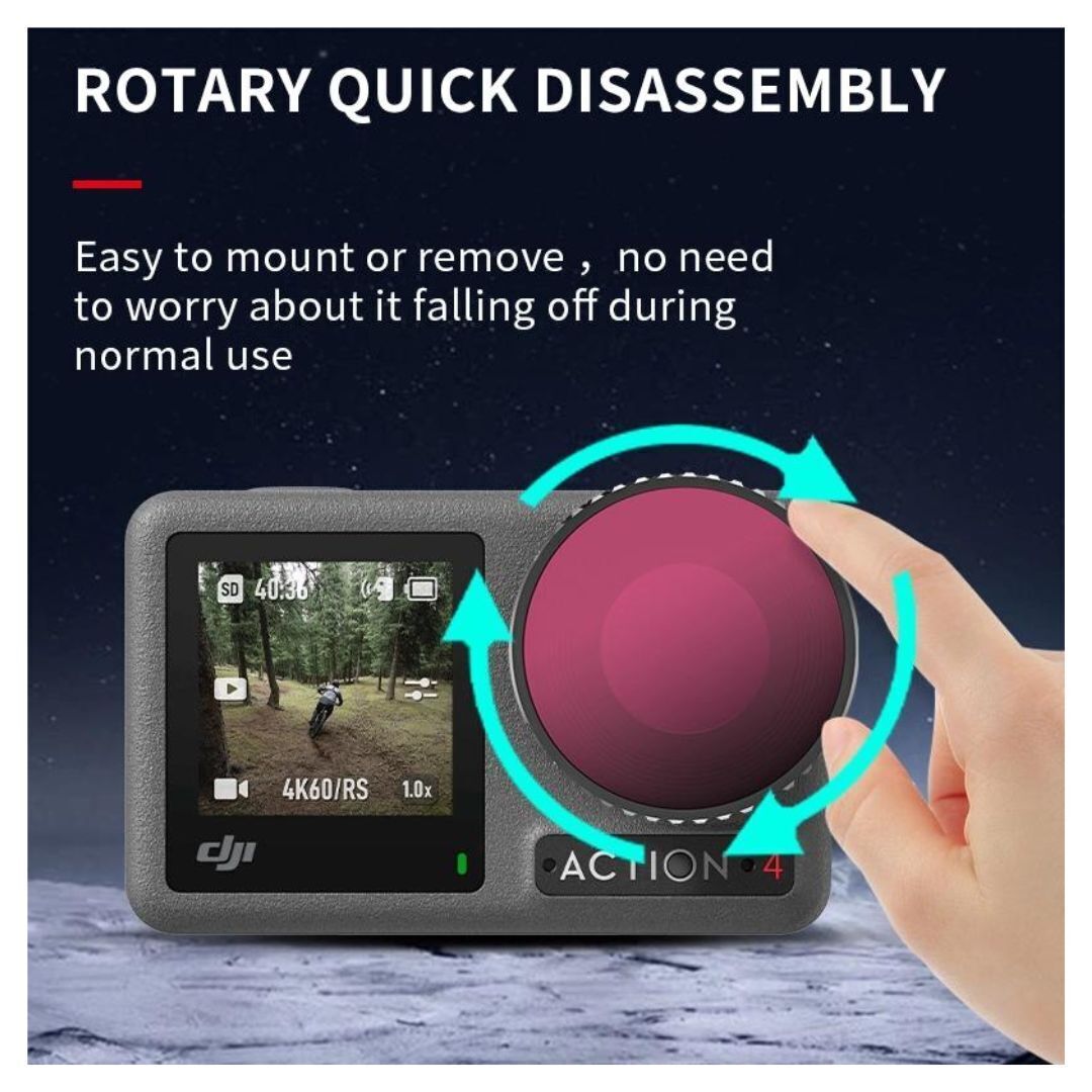 STARTRC 4-Pack Filter Set for DJI Action 5 Pro and 4 with HD Optical Glass (ND8, 16, 32, CPL)