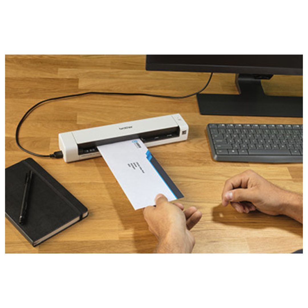 Brother DS740D Duplex Compact Mobile Document Scanner with Scanning Speed Up To 16 PPM (White)