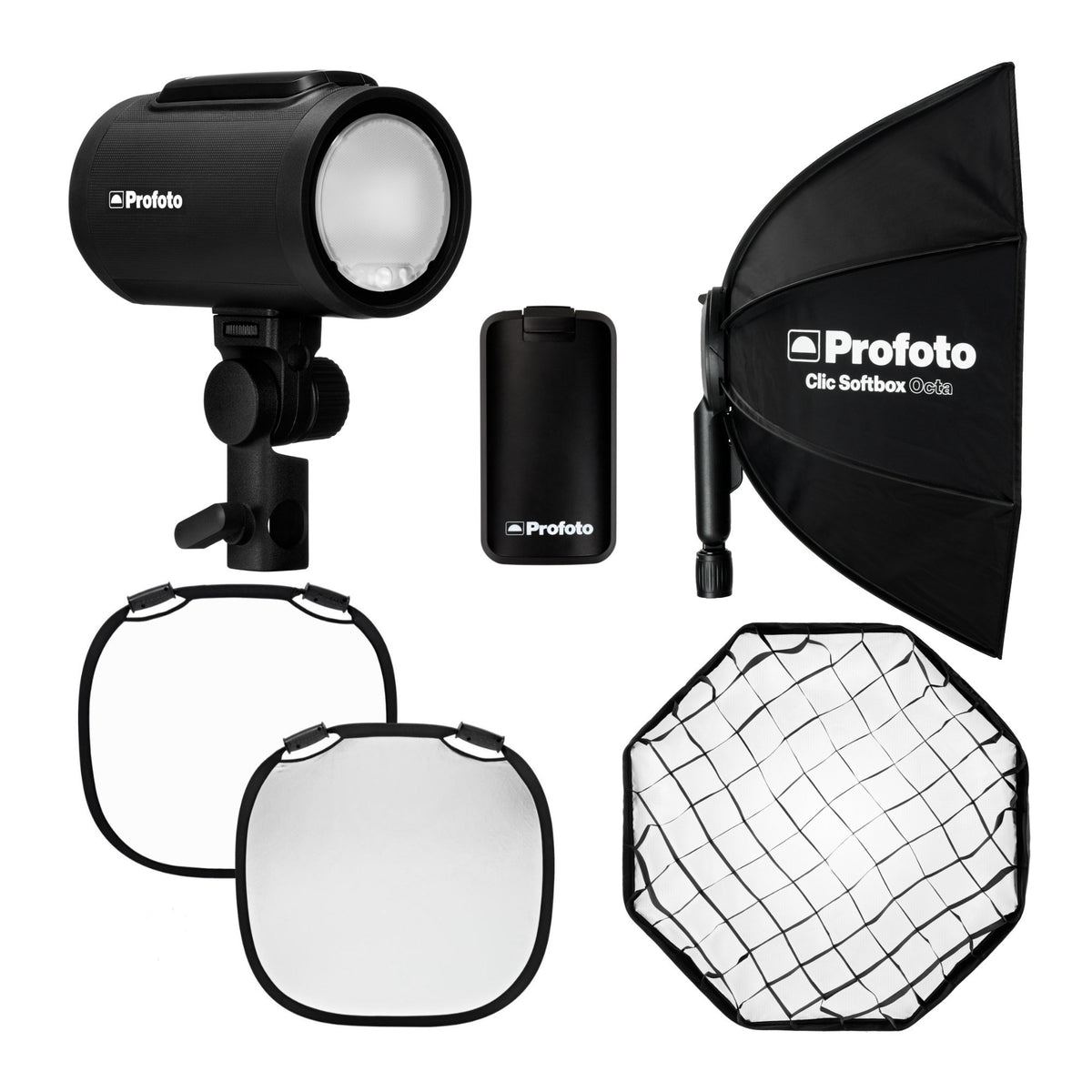 Profoto A2 Monolight with Clic Softbox Octa 2-Feet, Clic Softgrid Octa, and Li-Ion Battery Bundle