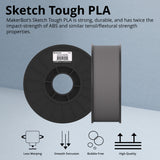 MakerBot 375-0054A Sketch Tough PLA Filament for Sketch 3D Printers (Gray, 2.2 Lb)