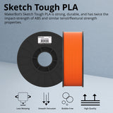 MakerBot 375-0041A Sketch Tough PLA Filament for Sketch 3D and Large 3D Printers (Orange, 2.2lb)
