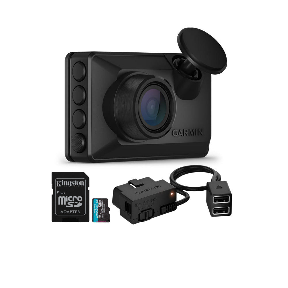 Garmin Dash Cam X110 1080p Camera with 140-Degree Field of View and Voice Control (Black) Bundle