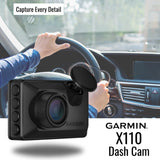 Garmin Dash Cam X110 1080p Camera with 140-Degree Field of View and Voice Control (Black) Bundle