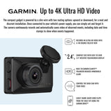 Garmin Dash Cam X310 4K Camera with 140-Degree Field of View and Voice Control (Black) Bundle