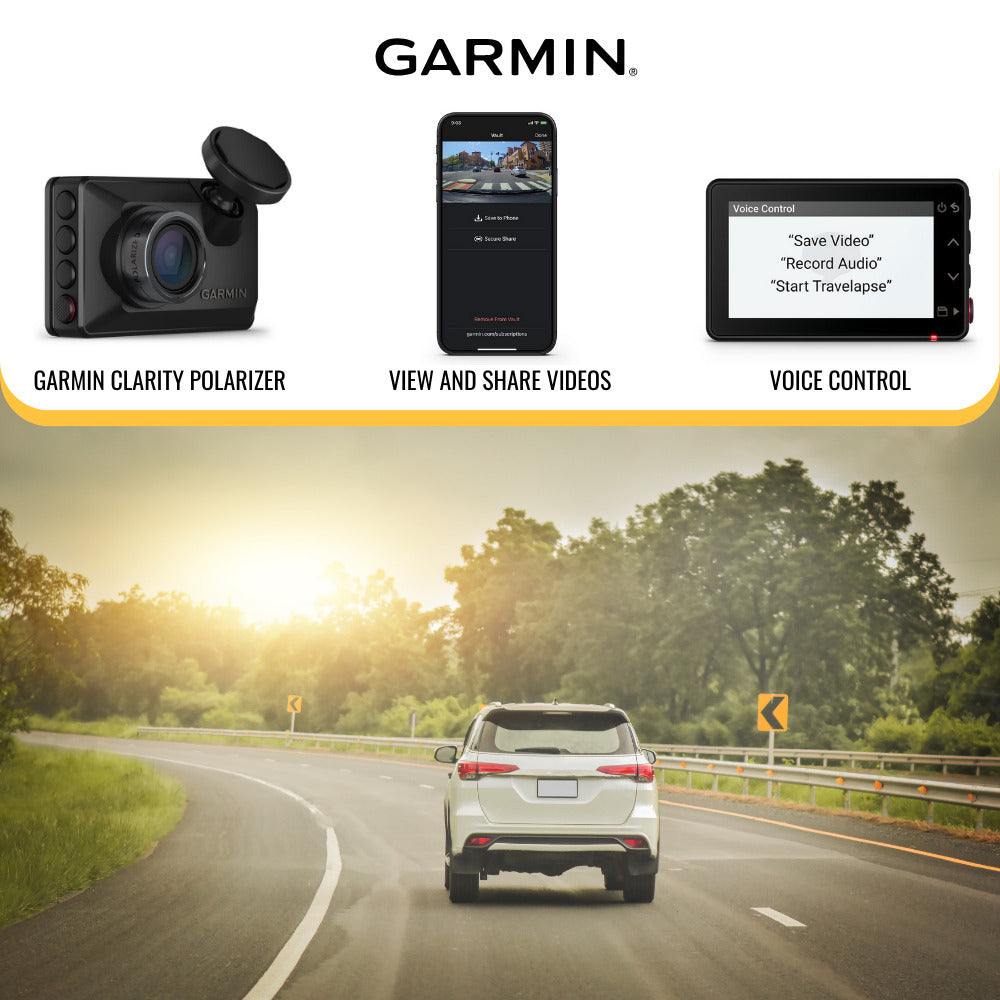 Garmin Dash Cam X210 1440p Camera with 140-Degree Field of View and Voice Control (Black) Bundle