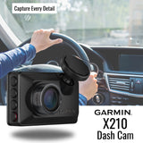Garmin Dash Cam X210 1440p Camera with 140-Degree Field of View and Voice Control (Black) Bundle