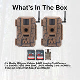 Muddy Mitigator Cellular 24MP Trail Camera with 80 Feet Detection and Flash Range (2-Pack) Bundle