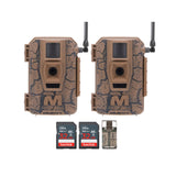 Muddy Mitigator Cellular 24MP Trail Camera with 80 Feet Detection and Flash Range (2-Pack) Bundle