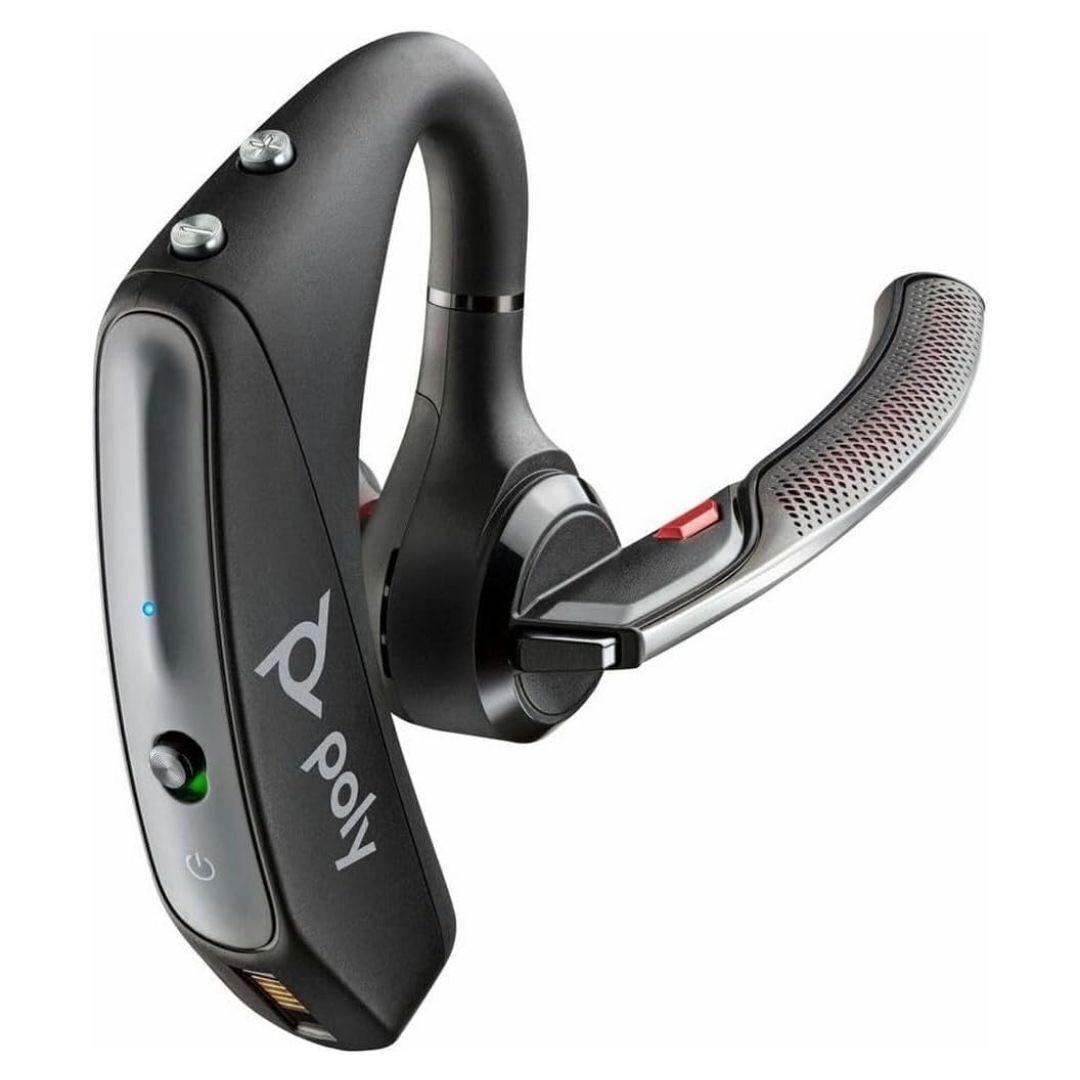 Plantronics Poly Voyager 5200 UC Wireless Omni-Directional Bluetooth Headset with Adapter (Black)
