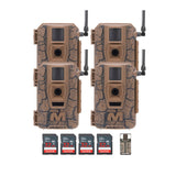 Muddy Mitigator Cellular 24MP Trail Camera with 80 Feet Detection and Flash Range (4-Pack) Bundle