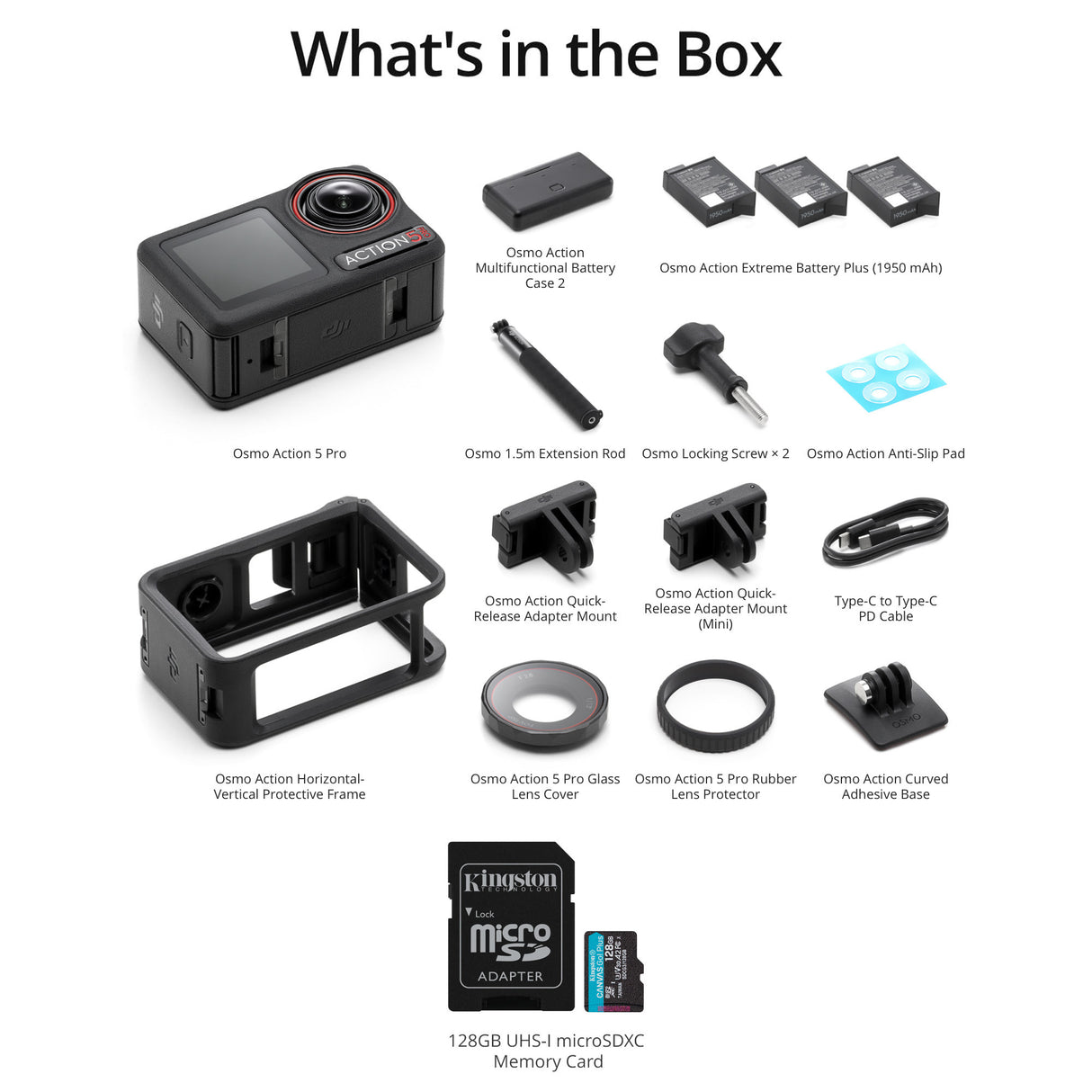 DJI Osmo Action 5 Pro Adventure Combo with 128GB MicroSDXC Bundle