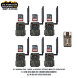 Browning Trail Camera 24MP Defender Wireless Vision Pro HD (6-Pack) with 6x Memory Card Bundle