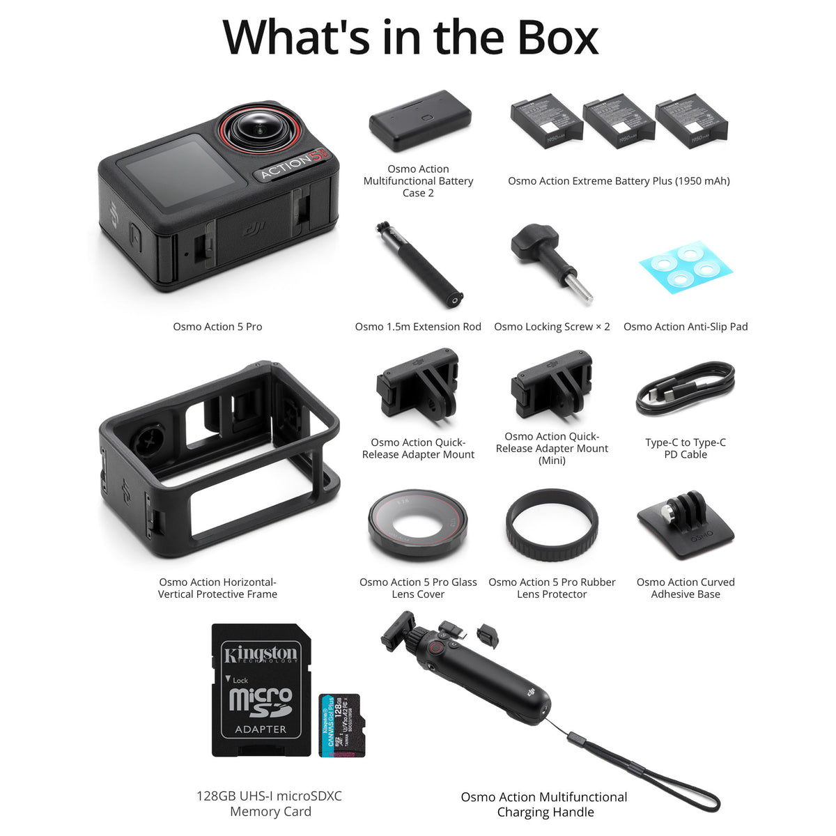 DJI Osmo Action 5 Pro Adventure Combo with Multifunctional Charging Handle Bundle