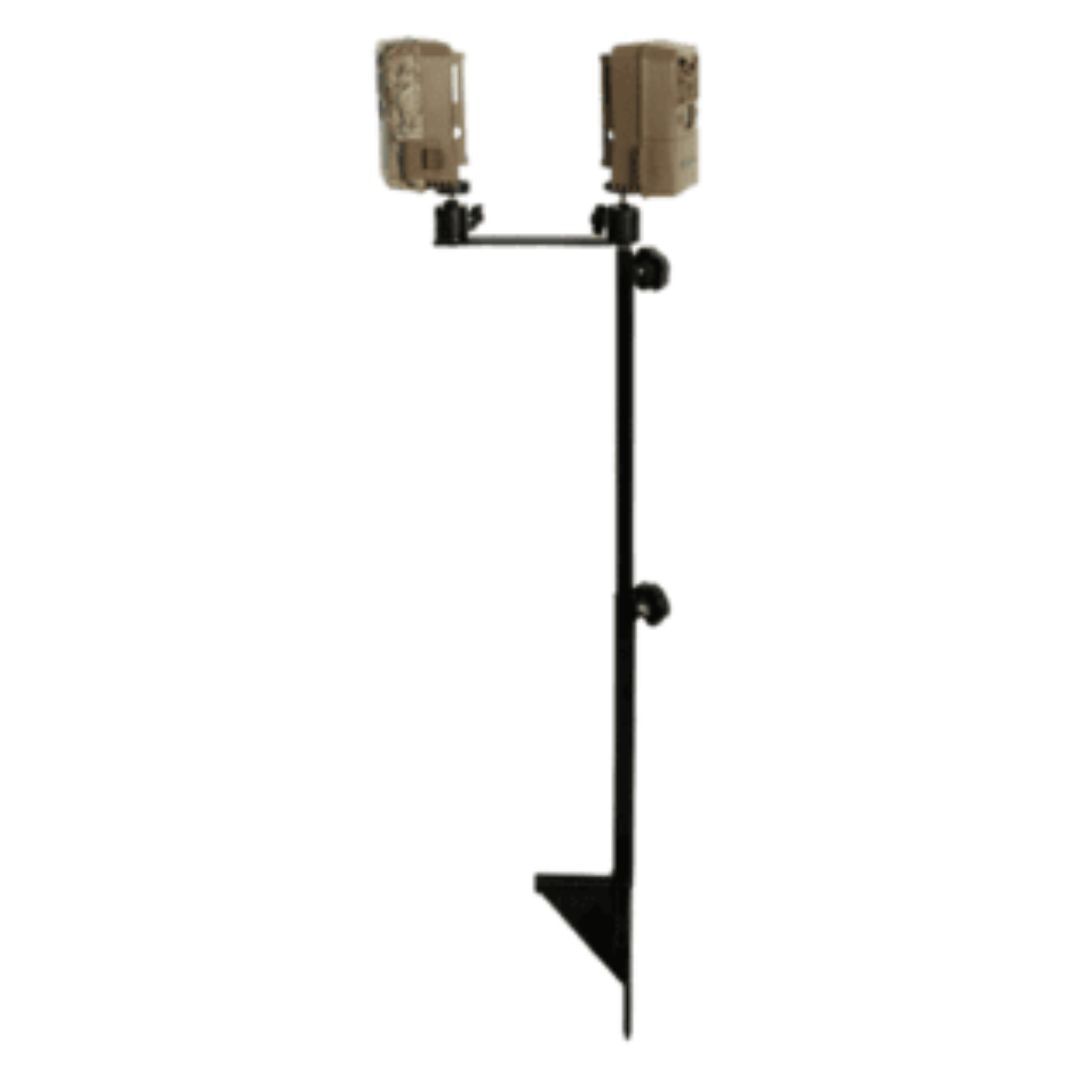 Muddy Dual Camera Ground Mount with Threaded Receiver and Steel Construction (Black)