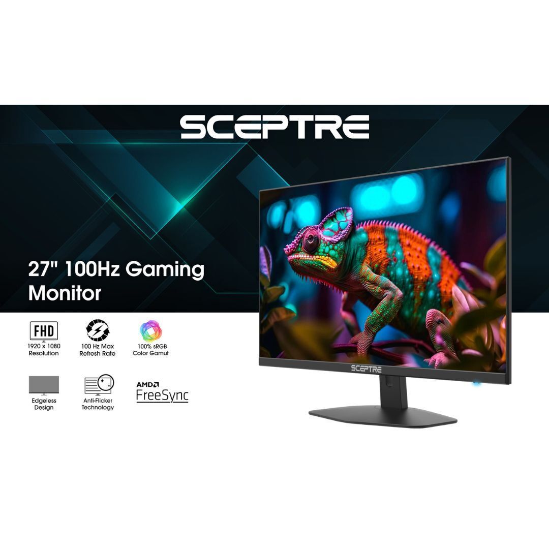Sceptre 27-Inch FHD 100Hz Edgeless LED Gaming Monitor with AMD FreeSync and Anti-Flicker (Black)