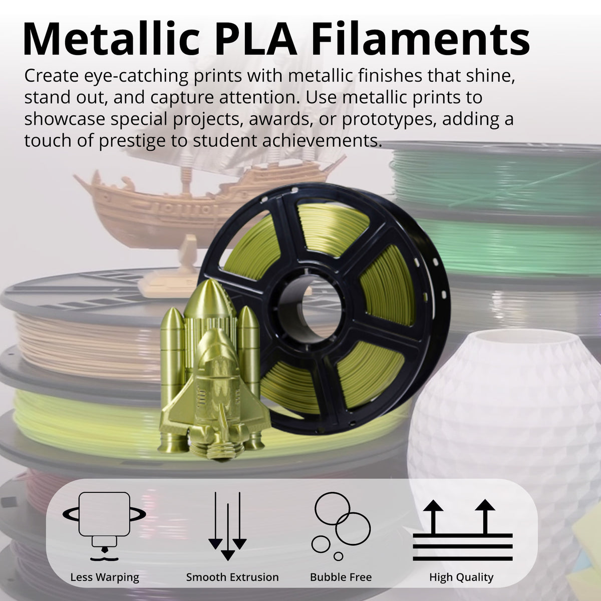 MakerBot 375-0082A Metallic Color 1.75mm PLA Filament for Sketch Printers (Patina Bronze, 2.2 Lb)