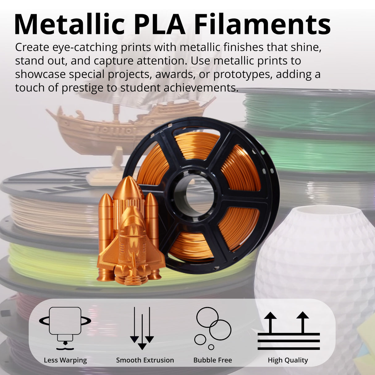 MakerBot 375-0083A Metallic Color 1.75mm PLA Filament for Sketch Printers (Sunset Copper, 2.2 Lb)