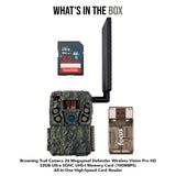 Browning Trail Camera 24 Megapixel Defender Wireless Vision Pro HD with 32GB Memory Card Bundle