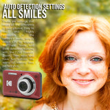 Kodak PIXPRO Friendly Zoom FZ55 Digital Camera (Red) with Digital Camera Screen Protectors Bundle