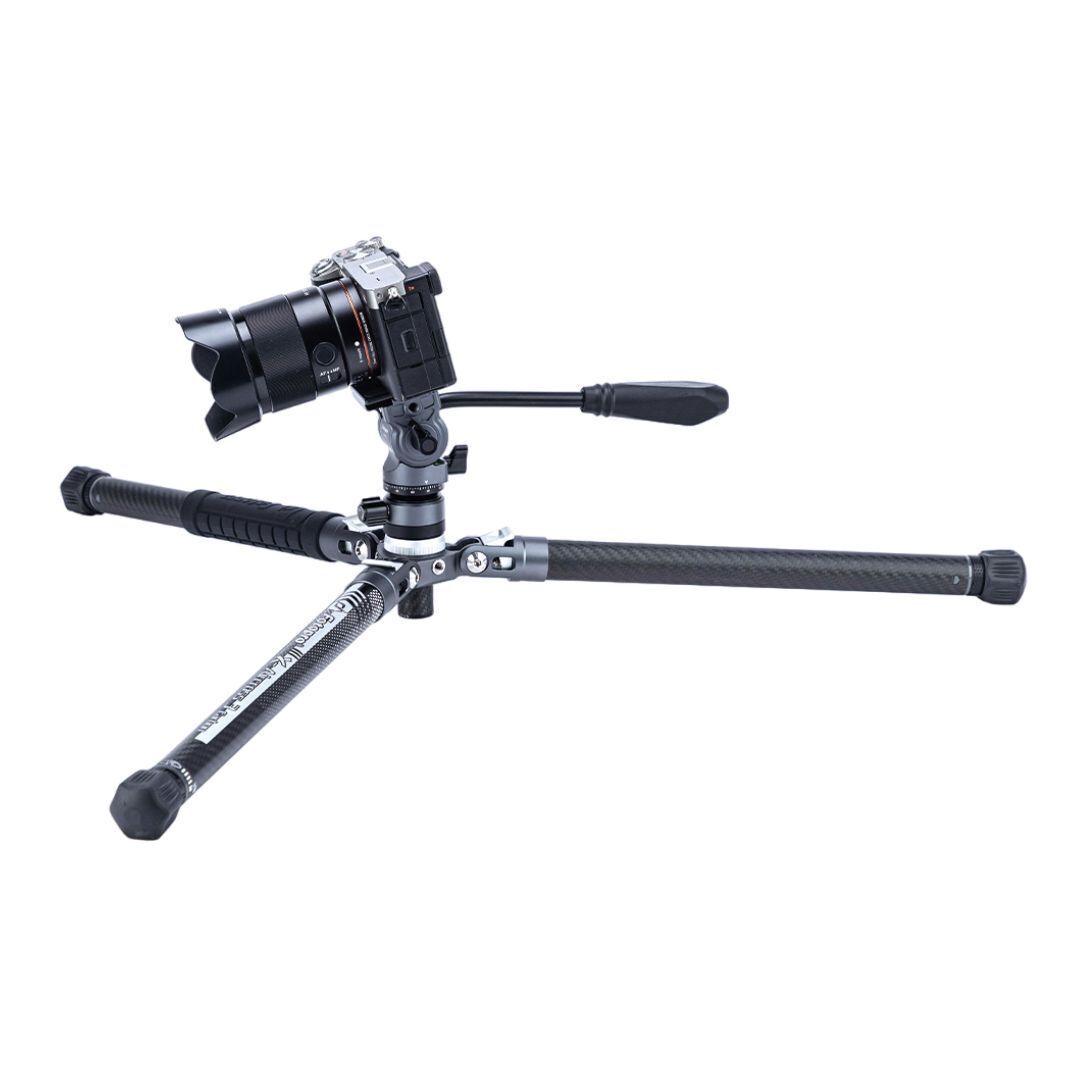 Fotopro X-Aircross 3 Video Tripod with 3K Carbon Fiber Legs and Fast Locking System (Gray)
