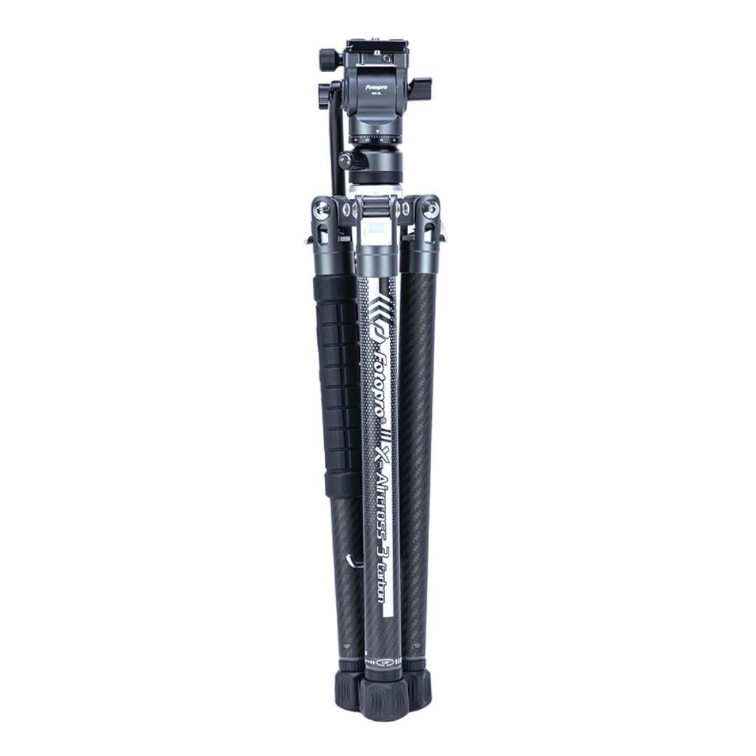Fotopro X-Aircross 3 Video Tripod with 3K Carbon Fiber Legs and Fast Locking System (Gray)