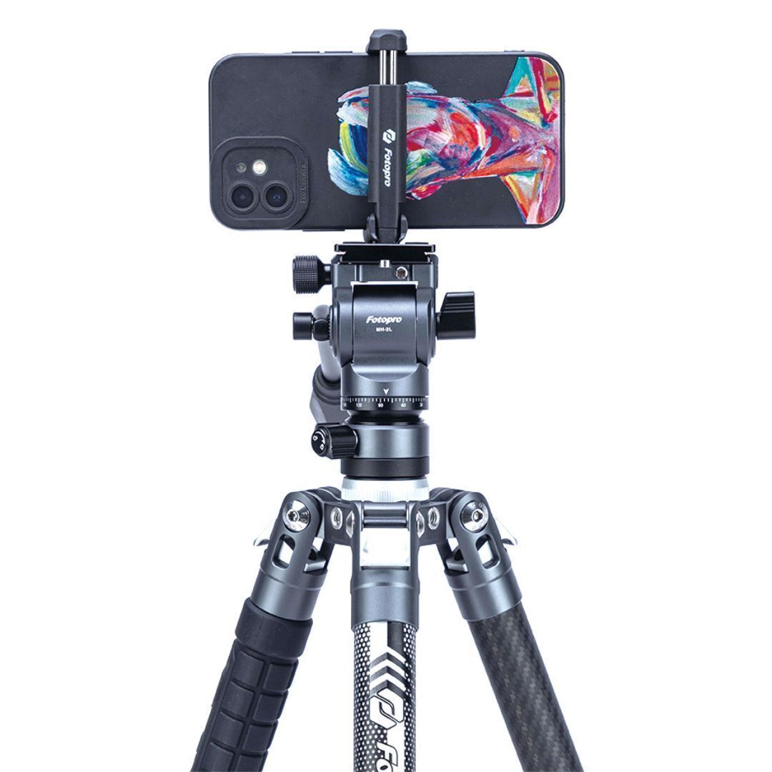 Fotopro X-Aircross 3 Video Tripod with 3K Carbon Fiber Legs and Fast Locking System (Gray)