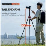 Fotopro X-Aircross 3 Video Tripod with 3K Carbon Fiber Legs and Fast Locking System (Orange)