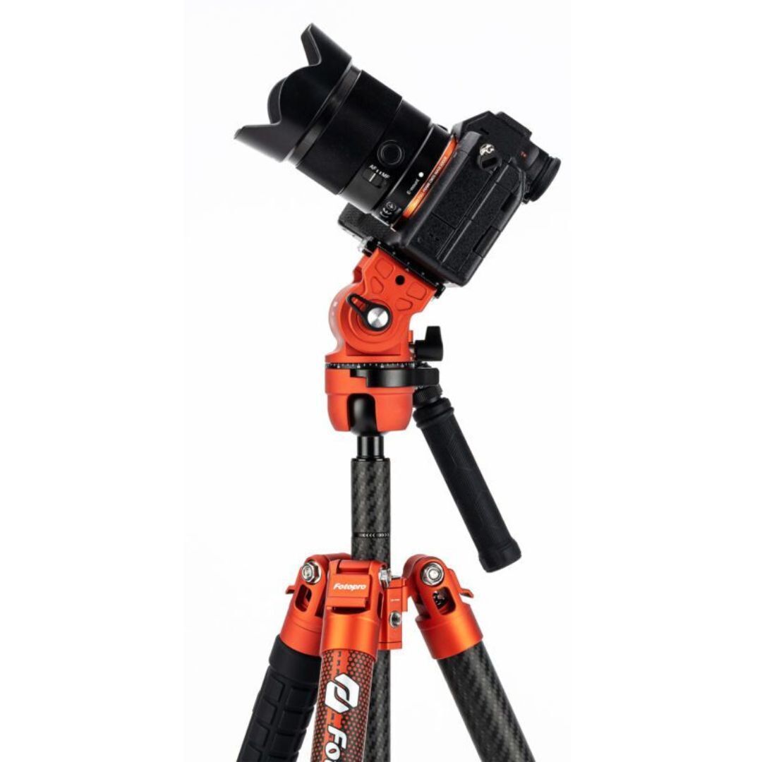 Fotopro X-Airfly Video Tripod with Flip Lock System and Compact and Lightweight Design (Orange)