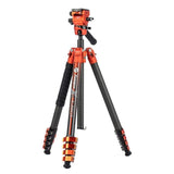 Fotopro X-Airfly Video Tripod with Flip Lock System and Compact and Lightweight Design (Orange)