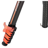 Fotopro X-Airfly Video Tripod with Flip Lock System and Compact and Lightweight Design (Orange)