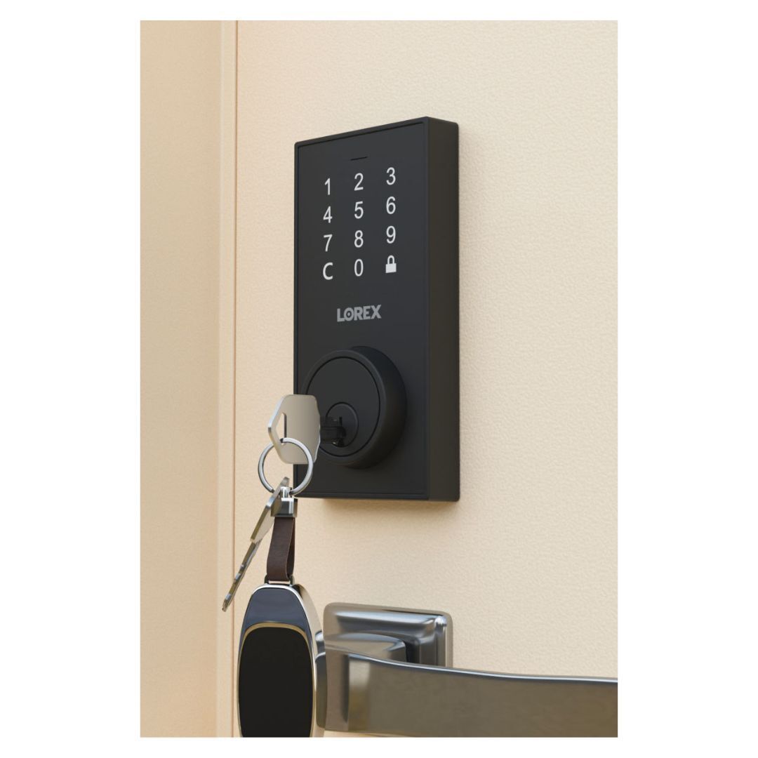 Lorex Bluetooth Deadbolt Smart Lock with Touchpad, 2-Layer Encryption, and Lorex App Support (Black)