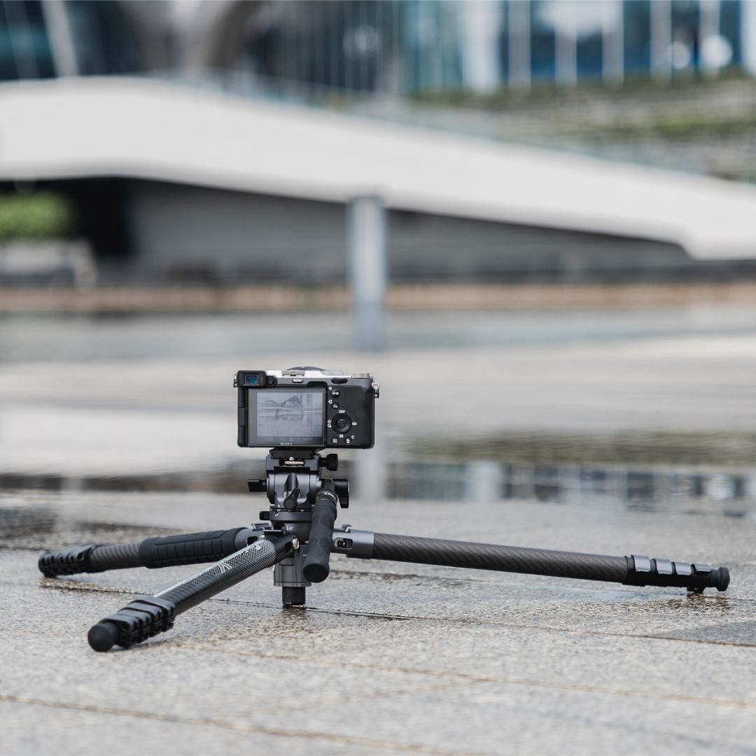 Fotopro X-Airfly Video Tripod with Flip Lock System and Compact and Lightweight Design (Gray)