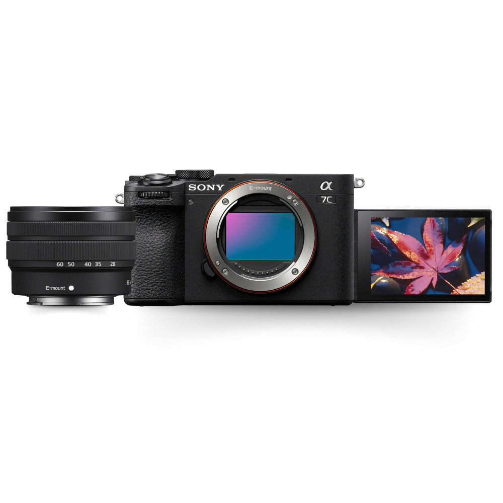 Sony Alpha 7C II Full-Frame Interchangeable Lens Hybrid Camera Body (Black) with Zoom Lens Bundle