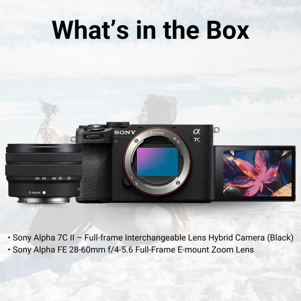 Sony Alpha 7C II Full-Frame Interchangeable Lens Hybrid Camera Body (Black) with Zoom Lens Bundle