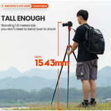 Fotopro X-Aircross 3 Lite Video Tripod with 3K Carbon Fiber Legs and Fast Locking System (Orange)