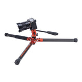 Fotopro X-Aircross 3 Lite Video Tripod with 3K Carbon Fiber Legs and Fast Locking System (Orange)