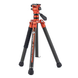 Fotopro X-Aircross 3 Lite Video Tripod with 3K Carbon Fiber Legs and Fast Locking System (Orange)